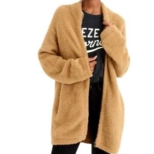 Point Sur Plush Teddy Cardigan - Camel Brown